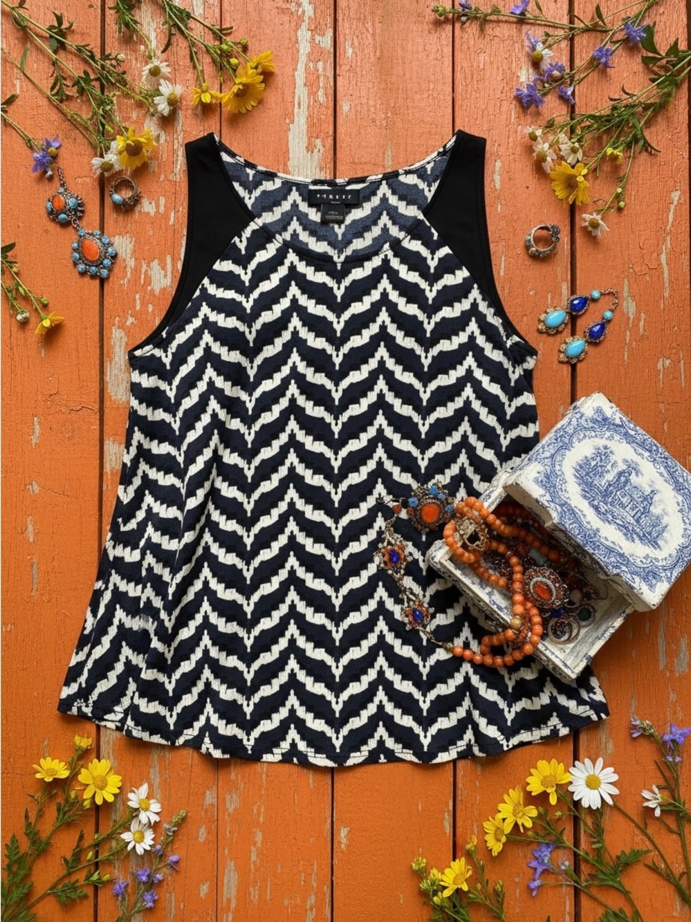 Trouve silky chevron top